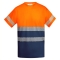 Tricou tehnic Hi-Vis Tauri, pentru barbati, Bleumarin/Portocaliu Fluorescent, Roly marimea 4XL