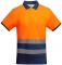 Tricou polo tehnic Hi-Vis Atrio, pentru barbati, Bleumarin/Portocaliu Fluorescent, Roly marimea 3XL