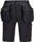 Pantaloni scurți Hi-Vis cu buzunare Holster, negru, regular, DX4, Portwest marimea 28