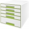 Cabinet cu 5 sertare WOW Leitz alb/verde