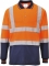 Tricou polo cu maneci lungi Hi-Vis, portocaliu/navy, regular, Two Tone. Portwest marimea 4XL
