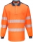 Tricou polo Hi-Vis L/S, portocaliu/navy, regular, PW3, Portwest marimea 4XL